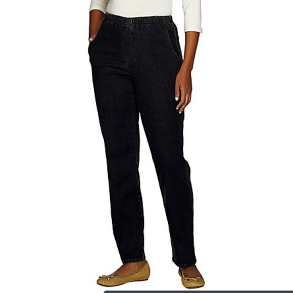 Denim & Co 'How Timeless" 4-Pocket Pull-On jeans - Picture 1 of 2